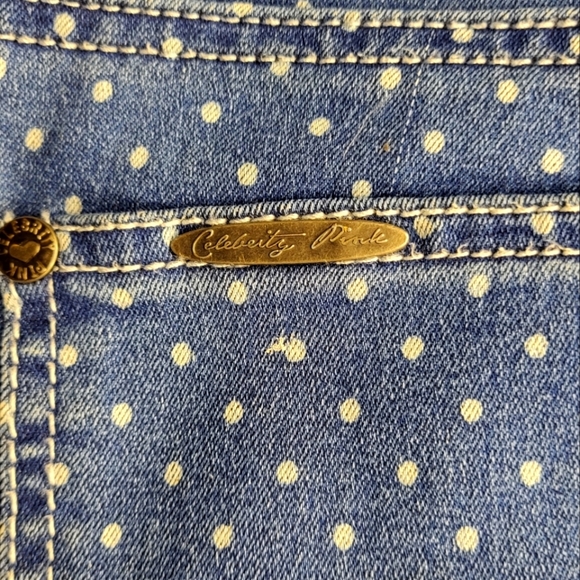 Celebrity Pink Women’s Skinny Jeans Size 5 Polka Dot Blue Stretch Denim A50 - Picture 7 of 9